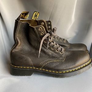 Dr. Martens black pebble leather boots, mens size 11, broken in.